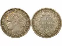 France C&eacute;r&egrave;s - 5 Francs Argent 1851 A Paris - Argent