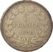 France Ceres - 5 Francs Silver, without Lettering - 1870 A Paris