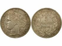 France Ceres - 5 Silver Francs, IInd Republic - 1849 A Paris