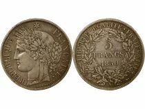 France Ceres - 5 Silver Francs, IInd Republic - 1850 A Paris