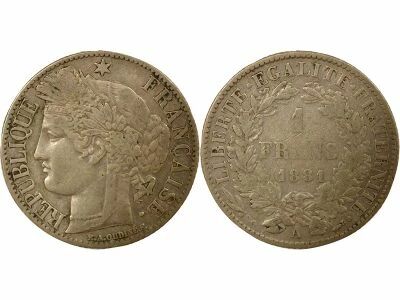France C�r�s - Franc Argent, IIIe R�publique - 1881 A Paris