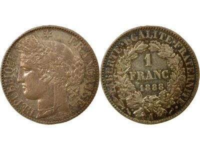France C�r�s - Franc Argent, IIIe R�publique - 1888 A Paris