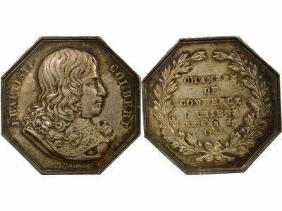 France Ch. de Commerce d\'Amiens - Jeton Argent, Colbert - Main (1845 / 1860)