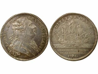 France Chamber of Commerce of La Rochelle, Louis XVI - Silver Token - 1774/54