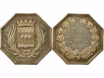 France Chamber of Commerce of Nantes - Silver Token - 1860 / 1879