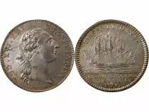 France Chambre de Commerce de La Rochelle  Jeton Argent 1774 \ Coin Modifié\ 