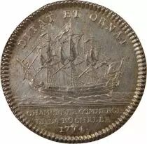 France Chambre de Commerce de La Rochelle  Jeton Argent 1774 \ Coin Modifié\ 