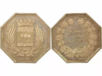 France Chambre de Commerce de Nantes- Jeton Argent - 1845 / 1879