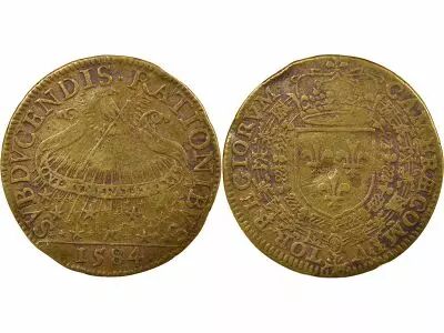 France Chambre des Comptes du Roi, Henri III - Jeton Laiton - 1584
