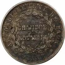 France Chambre des Notaires de Laon  Jeton Argent Poinçon Abeille (1860-1879)
