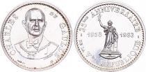 France Charles de Gaulle - 25 years of 5th Republic - 1958-1983 - Silver