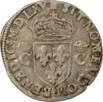 France Charles IX - 1/2 Teston Argent, 2e Type - 1565 M Toulouse