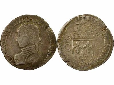 France Charles IX - Teston Argent, 2e Type - 1568 9 Rennes