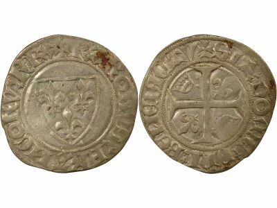 France Charles VI - Blanc Guenar, 2nd Issue - 1392 / 1398 Sainte-Menehould