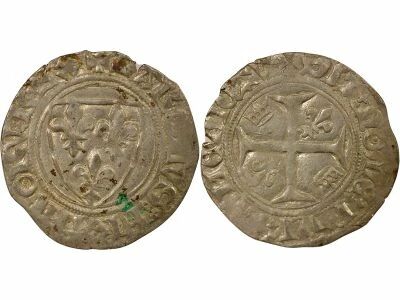 France Charles VI - Blanc Guenar, 4th Issue - 1411 / 1412 Sainte-Menehould