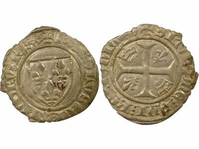France Charles VI - Blanc Guenar, 4th Issue - 1411 / 1417 Saint Quentin