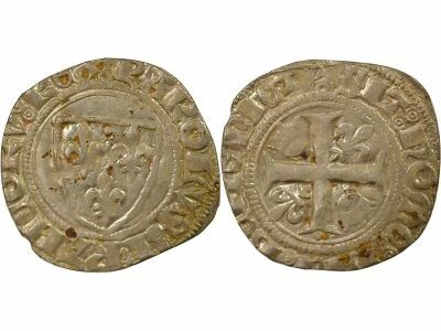 France Charles VI - Blanc Guenar, 5th Issue - 1417 / 1419 Paris