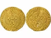 France Charles VI - Gold Ecu with Crown, 1st Issue - 1385 / 1389