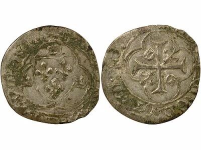 France Charles VII - Blanc � la Couronne - 1436 / 1447 Angers