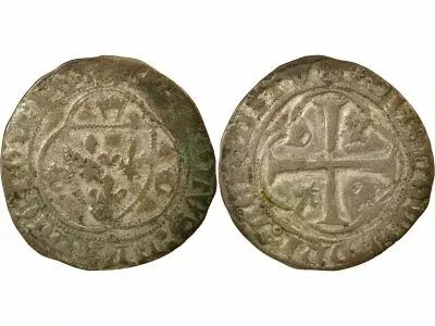 France Charles VII - Blanc � la Couronne - 1436 / 1447 La Rochelle