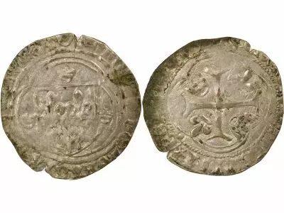 France Charles VII - Blanc � la Couronne - 1456 / 1461, Atelier Irr�gulier