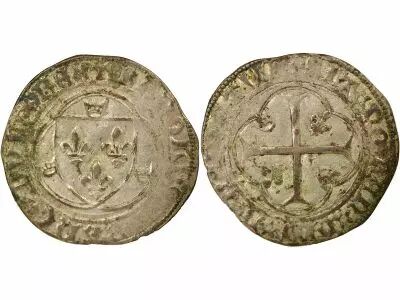 France Charles VII - Blanc � la Couronne - 1456 / 1461 Troyes