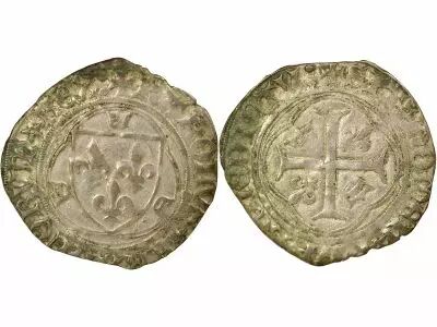 France Charles VII - Blanc � la Couronne, 4e Emission - 1456 / 1461 Tours