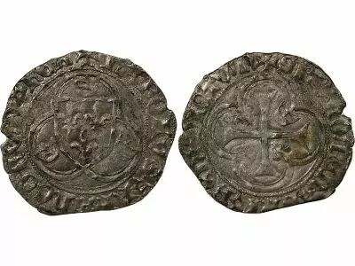 France Charles VII - Blanc A La Couronne 1455 / 1461 Tournai