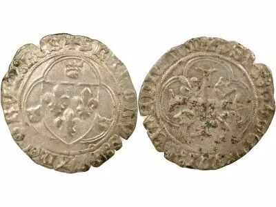 France Charles VII - Blanc with Crown, Ist Issue - 1436 / 1447 Poitiers
