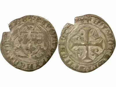 France Charles VIII - Blanc � la Couronne - 1488 / 1498 B Bourges