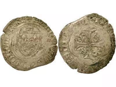 France Charles VIII - Blanc � la Couronne - 1488 / 1498 Saint Pour�ain