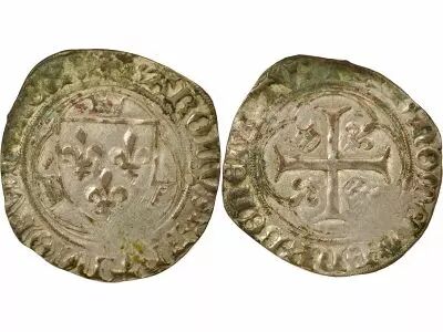France Charles VIII - Blanc � la Couronne - 1488 / 1498 Tours