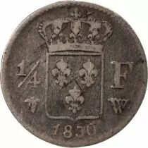 France Charles X - 1/4 Franc Argent 1830 W Lille