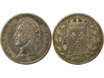 France Charles X - 5 Francs Argent, 1e Type - 1826 A Paris