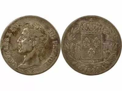 France Charles X - 5 Francs Argent, 1er Type - 1824 A Paris