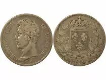 France Charles X - 5 Francs Argent, 1er Type - 1826 H La Rochelle