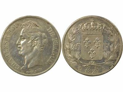 France Charles X - 5 Francs Argent, 2e Type - 1827 A Paris