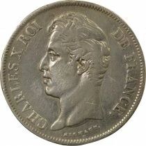 France Charles X - 5 Francs Argent, 2e Type - 1827 B Rouen