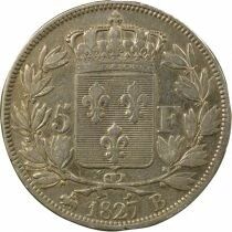 France Charles X - 5 Francs Argent, 2e Type - 1827 B Rouen