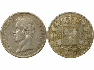 France Charles X - 5 Francs Argent, 2e Type - 1828 A Paris