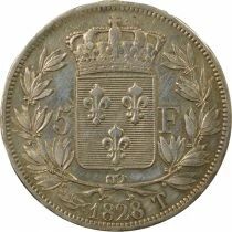 France Charles X - 5 Francs Argent, 2e Type - 1828 T Nantes