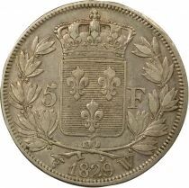 France Charles X - 5 Francs Argent, 2e Type - 1829 W Lille