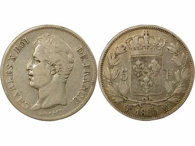 France Charles X - 5 Francs Argent, 2e Type - 1830 MA Marseille