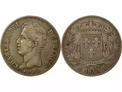 France Charles X - 5 Francs Argent, 2e Type, Tr. en Relief - 1830 A Paris