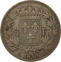 France Charles X - 5 Francs Argent, 2e Type, Tr. en Relief - 1830 A Paris