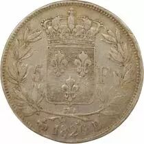 France Charles X - 5 Silver Francs, 1st Type - 1826 B Rouen