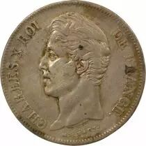 France Charles X - 5 Silver Francs, 2nd Type - 1827 W Lille