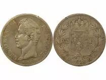 France Charles X - 5 Silver Francs, 2nd Type - 1828 M Toulouse