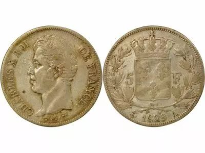 France Charles X - 5 Silver Francs, 2nd Type - 1829 A Paris