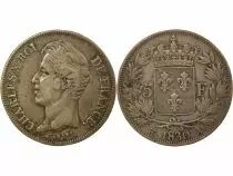 France Charles X - 5 Silver Francs, 2nd Type, Raised Edge - 1830 A Paris